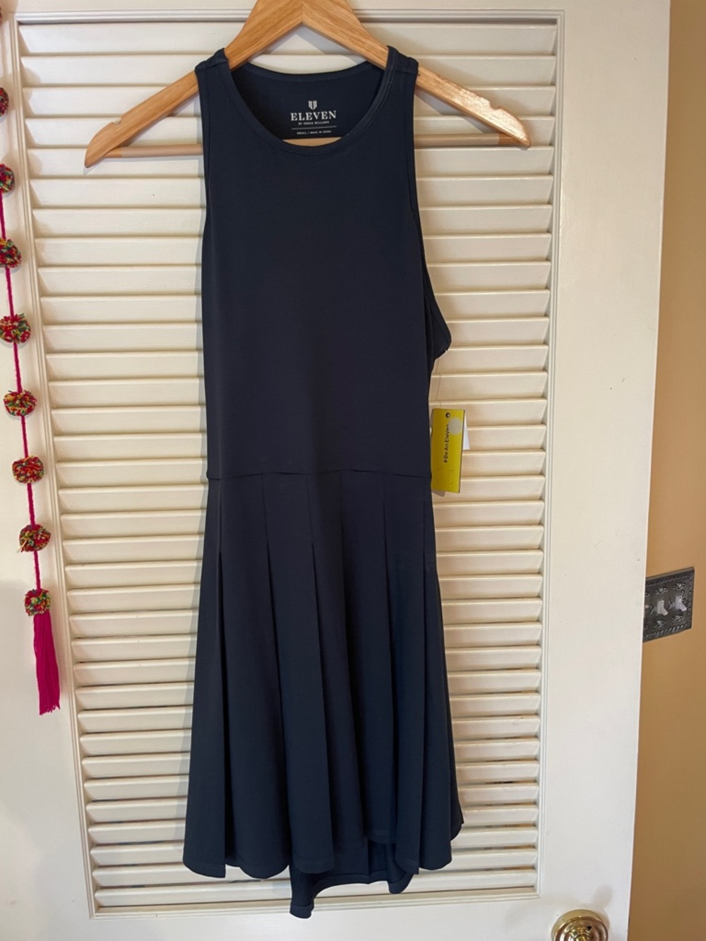 EleVen by Venus Williams Black Sleeveless Pleated Tennis Dress